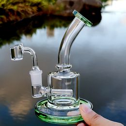 6 Inch Inline Perc Glass Bong Mini Thick Bongs Unique Thick Oil Dab Rigs Small Hookah With 4mm Quartz Banger