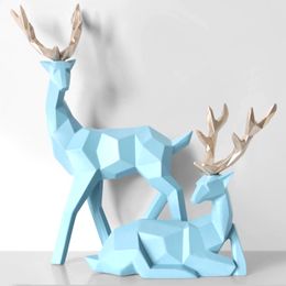 Other Arts and Crafts Nordic Lucky Deer Home Furnishing Decoration Creative Living Room TV Cabinet Hotel Cabinets Decoration Gift Housewarming Gifts 2PCS WH0273