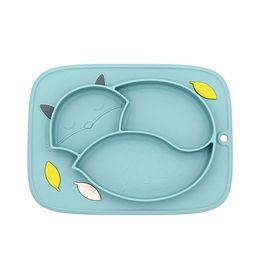 Alimentação Alimentar Placas Bebê Placa de Sucção Crianças Bandeja de Silicone Vajillas Platão Pratos Infantios Pratos Criança Comer Bacia Prato Infantil LJ201221