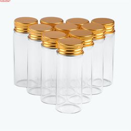 30x80x21mm 40ml Transparent Glass Jars With Aluminium Screw Cap Empty Bottles Golden Lids Gift Vials 50pcshigh quantity