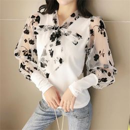 Women's Blouses & Shirts Alien Kitty 2021 Arrival Lace Bottoming Light Sexy Autumn Bow Slim Casual Office Lady Work Wear Full Sleeve Tops
