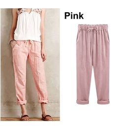 ZOGAA Fashion Women Harem Pants Casual Ankle Length Trousers Elastic Waist Light Linen Pants Harem Loose Pants Big Size S-6XL 201031