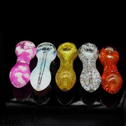 2022 new Fritted Filled Glitter or Bead Liquid Hand Pipe