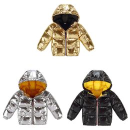 Infant Boys Girls Down Cotton Waterproof Thicken Winter Clothes Hooded Coat Snowsuit Toddler Children Zipper Jacket Coat LJ201126