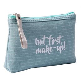 10pcs Cosmetic bags Women Letter prints canvas Multifunctional Zipper Toilertry Organise Storage Pouch