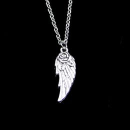 Fashion 30*12mm Angel Wings Flower Pendant Necklace Link Chain For Female Choker Necklace Creative Jewelry party Gift