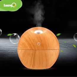 Mini Ultrasonic Air Humidifier USB Aroma Diffuser Wood Grain LED Night Light Electric Essential Oil Diffuser