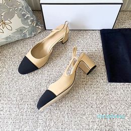 Ladies dress shoes sandals leather high heels spring and autumn pointed toe height 6.5CM 35-40121