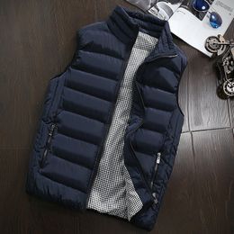 male vest Brand Mens Jacket Sleeveless Vest Winter Fashion Casual Coats Male Cotton-Padded Men's Vest Men Thicken Waistcoat 4XL 201120