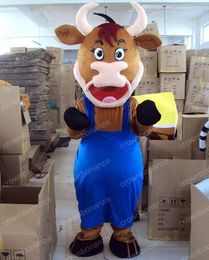 Halloween Cow Mascot Costume Top quality Cartoon Character Outfit Suit Adults Size Christmas Carnival Birthday Party Outdoor Outfit