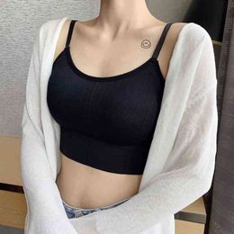 Fashion Tank Top for Women Underwear Female Bralette Sexy Crop tops Femme Camisole Push Up Tank Tops Girls Backless Body Slim Y220308