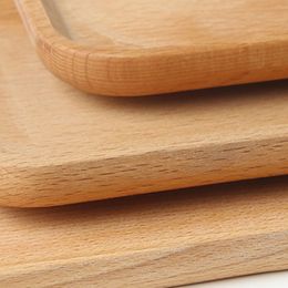 Wooden Plate Dish Square Fruits Platter Dish Dessert Biscuits Plate Dish Tea Server Tray Wood Cup Holder Bowl Pad Tableware Mat EEF4014