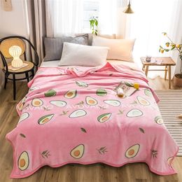 Avocado High quality Thicken plush bedspread blanket 200x230cm High Density Super Soft Flannel Blanket for the sofa/Bed/Car 201222