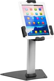 Secure Universal Tablet Kiosk POS - Locking Tablet POS Counter-top Stand Adjustable Clamp for iPad 7, iPad Mini, Samsung Galaxy Tab, Surface Go