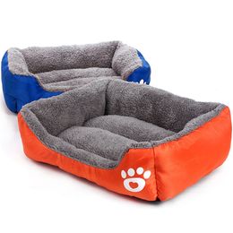Bed Pet Beds Sofas Warming Footprint House Soft Nest Dog Baskets Fall and Winter Warm Kennel For Cat Puppy 201223