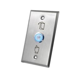 2022 interrupteur de capteur de porte Bouton de sortie en acier inoxydable de rétroéclairage Bouton à bouton-poussoir Capteur de porte de la porte de la porte pour verrouillage magnétique Verrouillage de la porte intelligente