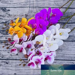 Artificial 1pcs phalaenopsis with 1pcs big size leaf PU real touch flower hand feel wedding decoration for home table accessorie