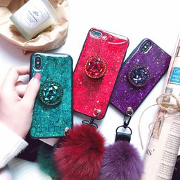 Luxury Diamond holder Marble Glitter bling finger ring holder phone case for iphone 12 mini 12 pro max Samsung S20FE S20 NOTE20 Ultra