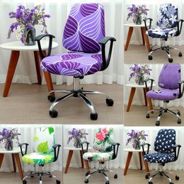 2pcs/set Universal Elastic Spandex Fabric Split Chair Back Cover+Seat Cover Anti-dirty Office Computer Chair Cover Stretch Case Y200103