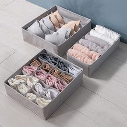 3pcs/set Drawer Underwear Organizer Fabric Foldable Dresser Storage Basket Organizers And Storage Bins For Storing Bra Lingerie Undies HH22-12