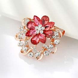 Fashion Crystal flower scarf buckle brooch dress business suit corsage brooches women fashion Jewellery will and sandy gift
