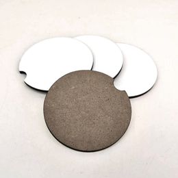 Sublimation Wooden MDF Blank Car Coasters Hot Transfer Printing Cup Mat with Cork and Nonslip WB3460