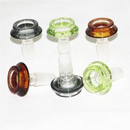 Hookahs Double Layers Dry Herb slide glass bowls 10mm 14mm 18mm with flower snowflake Philtre bowl for Bongs Ash Catcher smoking Bowls