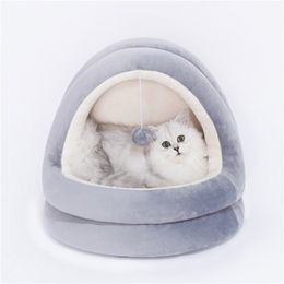 Fashion Cat Beds House Kittens Pet bed Sofa Mats Cosy Bed Toy For Dog Small Tent Kennel Home Cave Sleeping Nest pet Products LJ200923