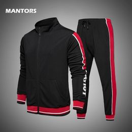Men Sweatshirt Pants Set Spring Sportswear Track Suit Casual Sports Two Piece Set Jacket+Pants Mens Tracksuits Gyms Clothes 201109