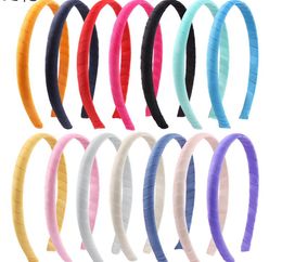 Satin Headbands 1 Centimeter Ribbon Hair Sticks DIY Hairband For Girls and Women 14 Colors