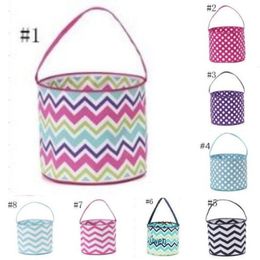 2021 Striped Easter Basket Easter Bunny Bags Rabbit Sequins Canvas Tote Bag colors egg Basket Candies Gift handbag T9I001057