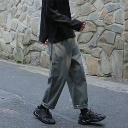Privathinker Men Street Wear Summer Japanese Casual Straight Male Oversize 4 Colours Men's Fashion Pants 201110