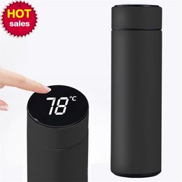 Intelligent Stainless Steel Thermos Bottle Cup Temperature Display Vacuum Flasks Travel Car Soup Coffee Mug Thermos Water Bottle 201109