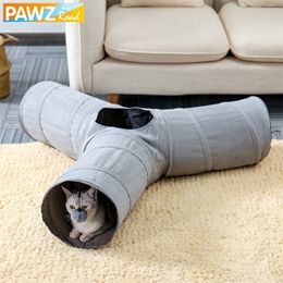 Funny Pet Cats Tunnel Toy 4 Style Play Tube with Balls Collapsible Crinkle Kitten Toy Rabbit Play Tunnel Tubes 201217