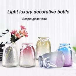 European Style Gradient Glass Display Vase Living Room Creative Simple Hydroponic Flower Gift Home Decoration Ornaments