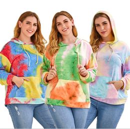 Womens Plus Size Hoodies Sweatshirts long sleeve tops fashion print panelled womens tops pullover long sleeve for ladies klw5944