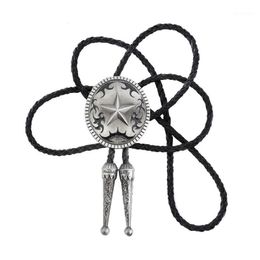 Neck Ties Cowboy West Bolo Tie Five-pointed Star Zinc Alloy Leather S For Men And Women Novelty Gift1