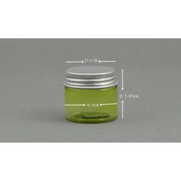 25G green PET cream jar with Aluminium lid ,plastic jar,Cosmetic Jar,Cosmetic Packaging