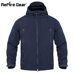 ReFire Gear Giacca tattica militare impermeabile da uomo Giacca militare mimetica Softshell Giacca a vento invernale Cappotto con cappuccio Abiti da caccia Y200930