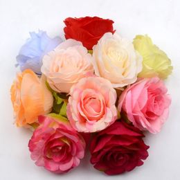 Large Silk Blooming Pink White Roses Artificial Flower Head For Wedding Decoration Diy Wreath Gift Scrapbooking Big Craf jllirr