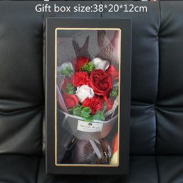 New Party Favor Flowers Bouquets Carnation Roses Soap Bouquets Gift Boxes Mothers Day Valentines Day Rose Gift Box Christmas Gift