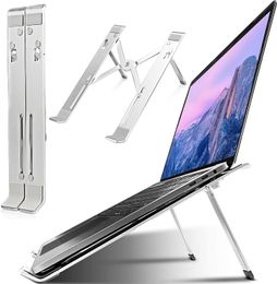 Portable Laptop Stand, Height Adjustable Aluminum Notebook Riser, Ergonomic Computer Elevator for Desk, Flodable Metal Holder Compatible with All 10"-15.6" Laptops