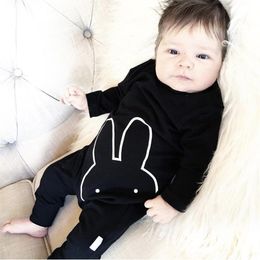 Autumn Baby Boy Girl Rompers Long sleeve Cartoon Rabbit Print Infant Jumpsuit Newborn Toddler Baby Clothes Casual Outfits 201028