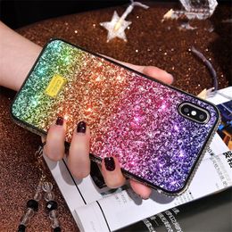 Hot Gradient Glitter Premium Rhinestone Case Luxury Designer Women Defender Phone Case For iPhone 12 11 Pro Xr Xs Max 6 7 8 Plus For Samsung