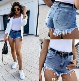 2022 Summer Jeans Women Shorts Pierced Denim Blue Shorts Loose Ultra Short Hot Pants