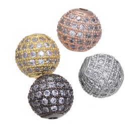 6 8 10mm Round Balls Micro Zircon Loose Spacer Craft European CZ Beads For Charm Bracelet Necklace Fashion DIY Jewellery Making