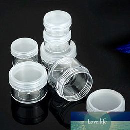 50pc/lot Sample Jar 3g 5g 8g 10g 15g 20g Clear PS Plastic Round Cosmetic Cream Jars Containers Transparent Makeup Cream Bottles