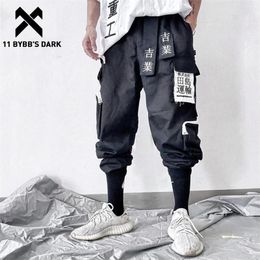 11 BYBB'S DARK Multi Pockets Hip Hop Cargo Pants Men Harajuku Streetwear Sweatpants Joggers Elastic Waist Trousers Harem Pants 201116