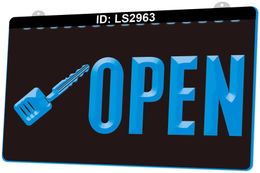 LS2963 Key Cut Open 3D Engraving LED Light Sign Wholesale Retail