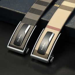 New Fashion Mens Business Belts Ceinture Automatic Buckle Genuine Leather Belts For Men and women Waist Belt